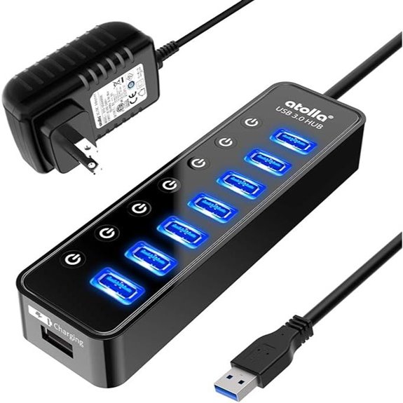Atolla 7-Port USB 3.0 Hub with Charging and Power