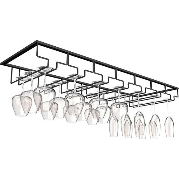 7-Row Under Cabinet Wine Glass Rack