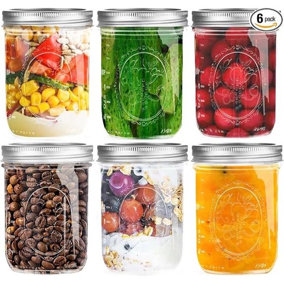 16 oz Mason Jars with Lids (6 Pack)