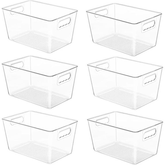 YIHONG 6 Pack Clear Pantry Organizer Bins