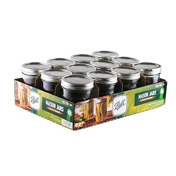 Ball 16oz Wide Mouth Mason Jars with Lids & Bands (12 Pack)