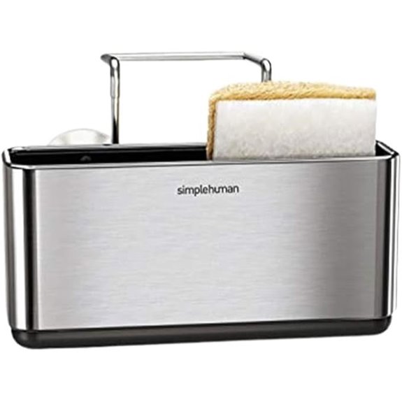 simplehuman Slim Sink Caddy Sponge Holder Brushed Stainless Steel Silver