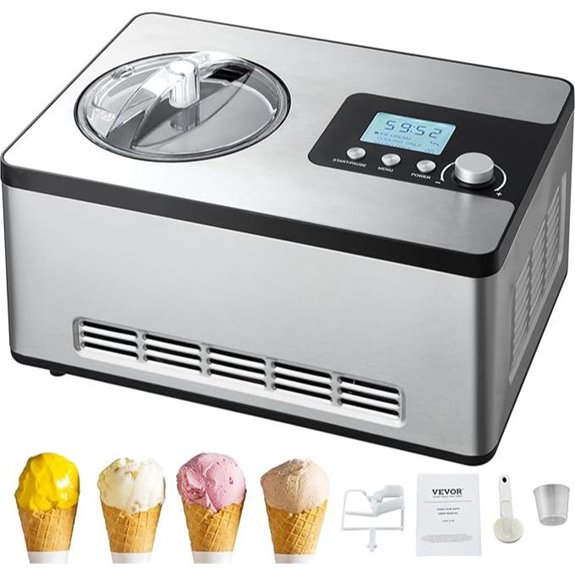 VEVOR 2QT Automatic Ice Cream Maker with LCD