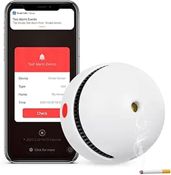 Smart Smoke Detector with App Alerts and Long Battery