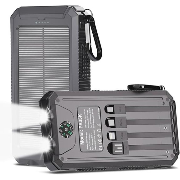 Power Bank Solar Charger 20,000mAh with Flashlights