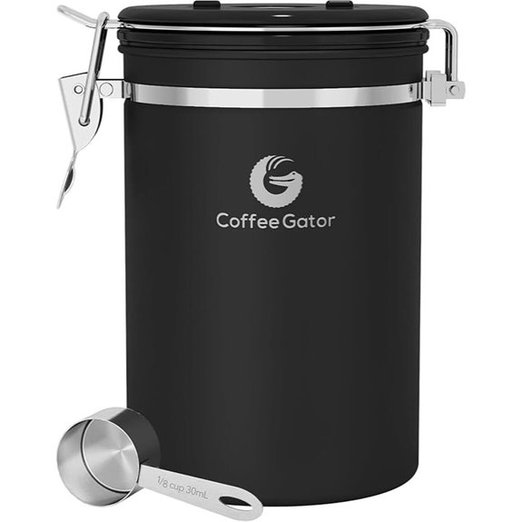 Coffee Gator 22oz Airtight Stainless Steel Canister