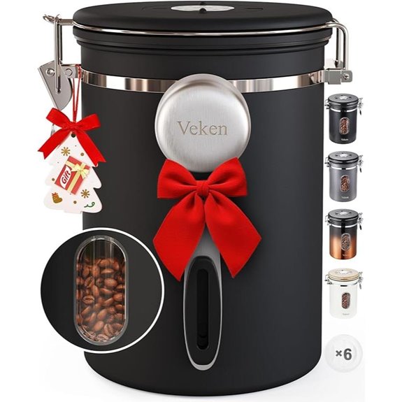 Veken Airtight Stainless Steel Coffee Canister (22oz)
