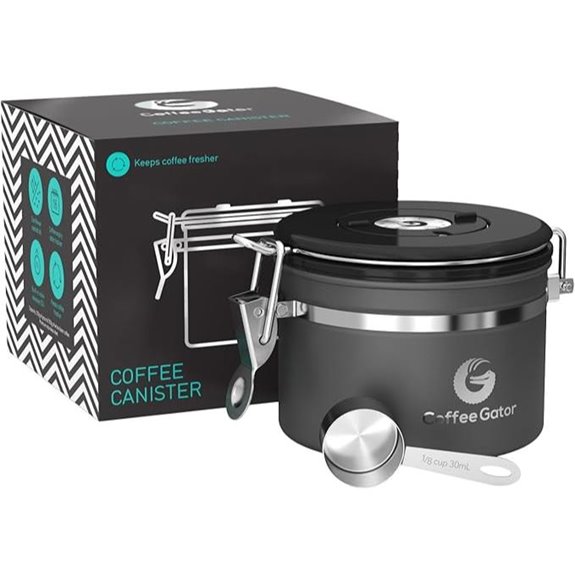 Coffee Gator Airtight Stainless Steel Canister with Date-Tracker