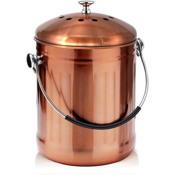 ENLOY 1.3 Gallon Stainless Steel Compost Bin with Lid