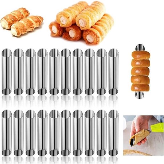 20 PCS Stainless Steel Cream Horn Molds Set