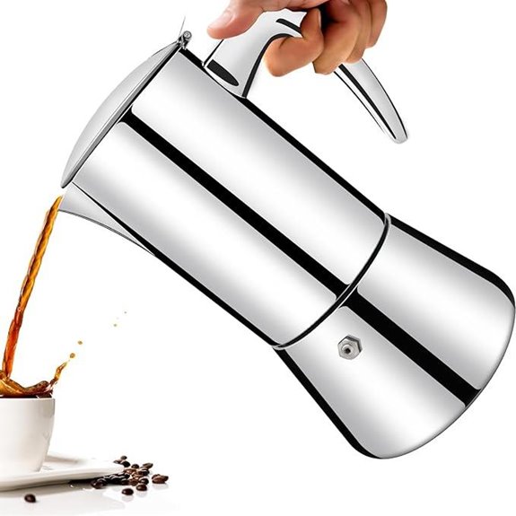 Stainless Steel Moka Pot Espresso Maker 6 Cups
