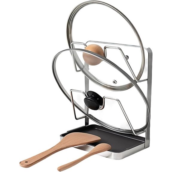 Stainless Steel Pot Lid Holder for Kitchen Storage