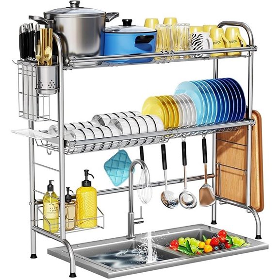 HOWDIA 2-Tier Stainless Steel Over-the-Sink Dish Rack