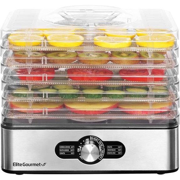 Elite Gourmet Food Dehydrator with Stainless Steel Trays