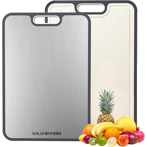 Stainless Steel & Wheat Straw Cutting Board 15.2x10.5