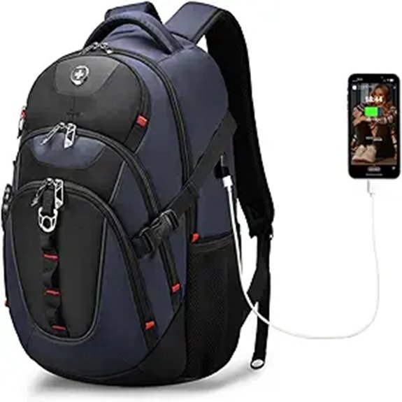 Swissdigital Laptop Backpack with USB Charging Port