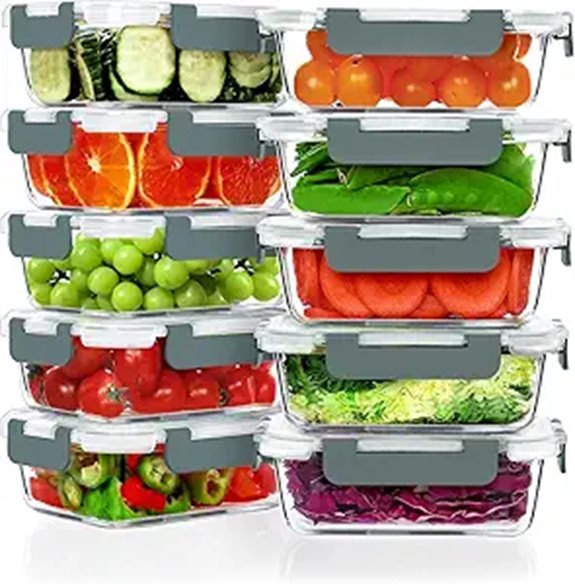 VERONES 10-Pack 22oz Glass Meal Prep Containers