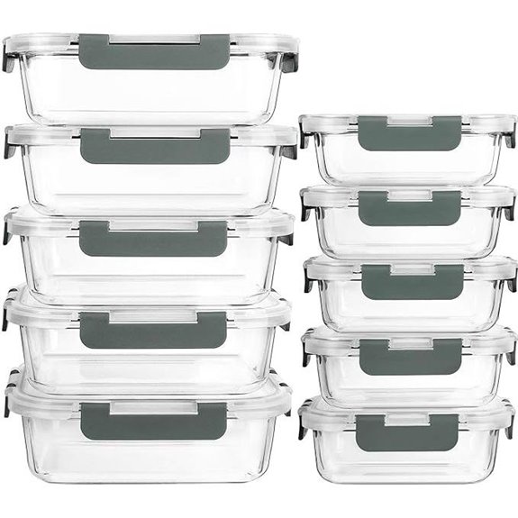 MCIRCO 10-Pack Glass Meal Prep Containers