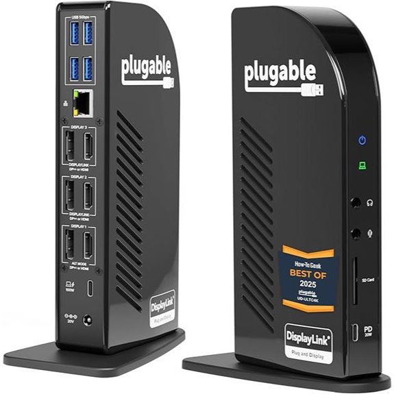 Plugable 13-in-1 USB C Docking Station with Triple Display