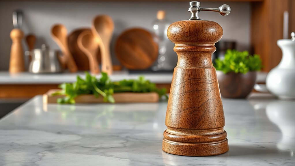 top wooden pepper mills
