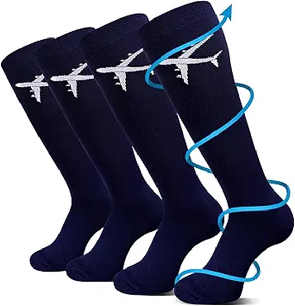Travel Compression Socks - 2 Pairs 15-25 mmHg