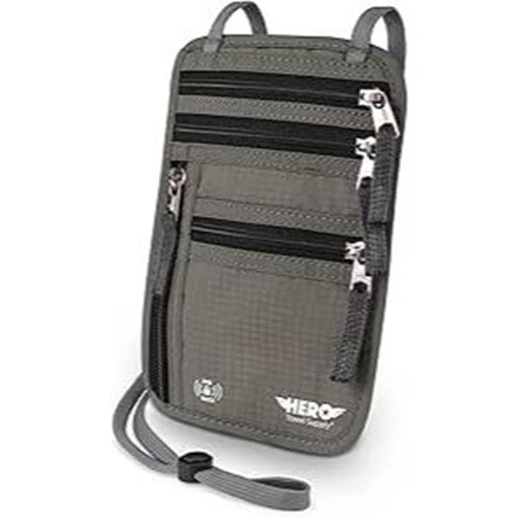 HERO RFID Passport Holder Travel Neck Wallet