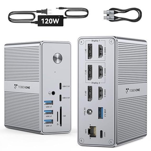 TobenONE Triple 4K Docking Station with Power