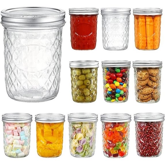 YEBODA 12 Pack 16oz Mason Jars with Lids
