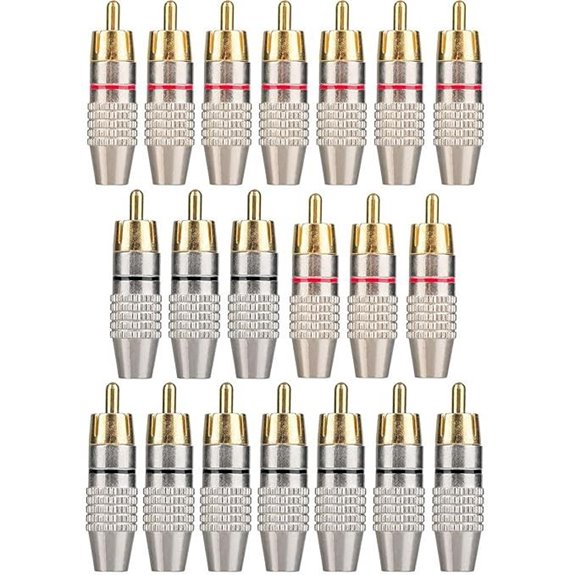 20-Pack RCA Male Solder Plug for Audio & Video