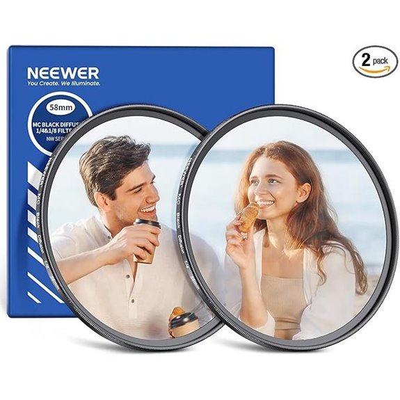 NEEWER 58mm Diffusion Camera Lens Filter 2-Pack