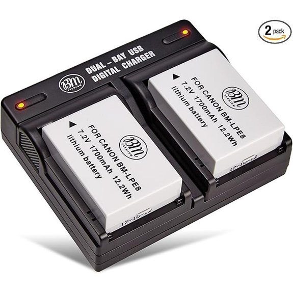 BM Premium 2-Pack LP-E8 Batteries & Charger Kit