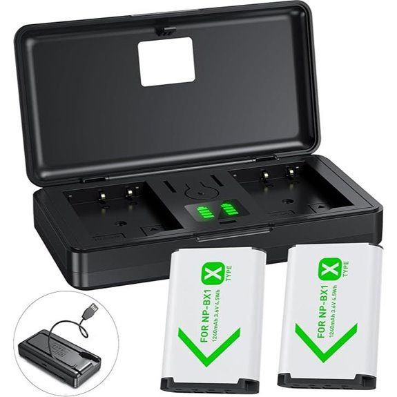 NP-BX1 Camera Battery & USB Charger (2 Pack)