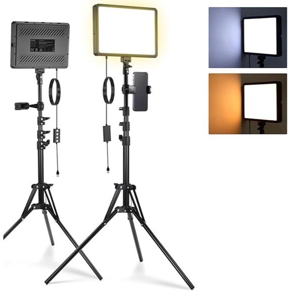 NEEWER 2Pcs LED Video Light Kit with Tripods