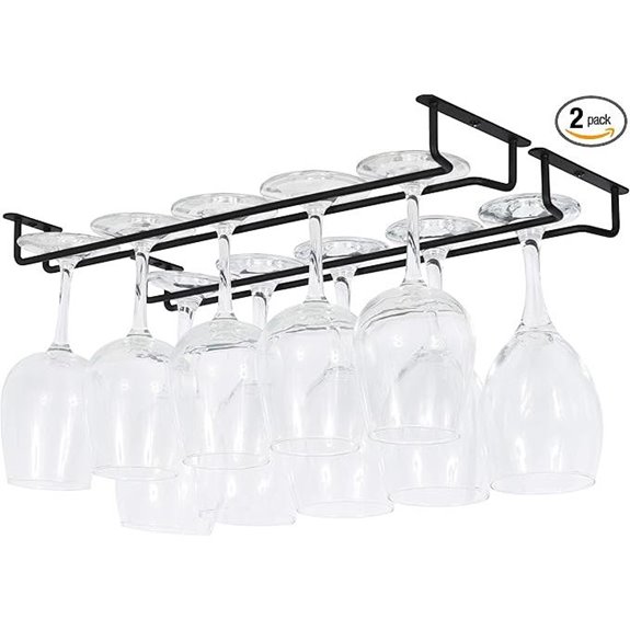 Wallniture Brix Under Cabinet Wine Glass Holder (Set of 2)