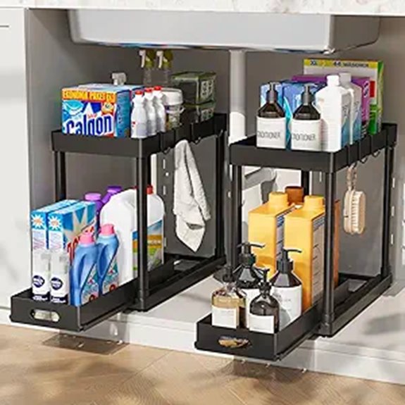 2 Pack Pull-Out Under Sink Storage Organizers