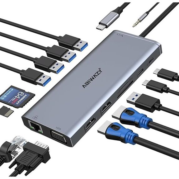 USB-C Dual Monitor Docking Station with HDMI VGA Ethernet