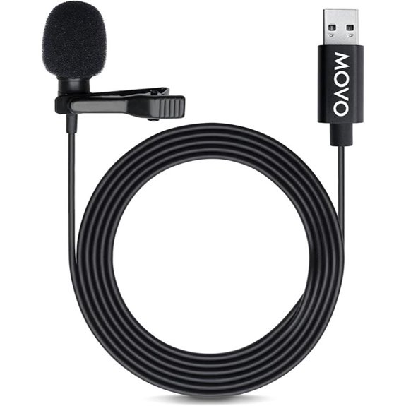 Movo M1 USB Lavalier Microphone for PC and Mac