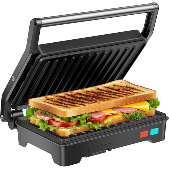 3-in-1 Electric Sandwich Grill with Non-Stick Plates