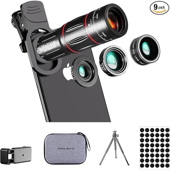 Smartphone Camera Lens Kit (28X Telephoto Fisheye Macro)