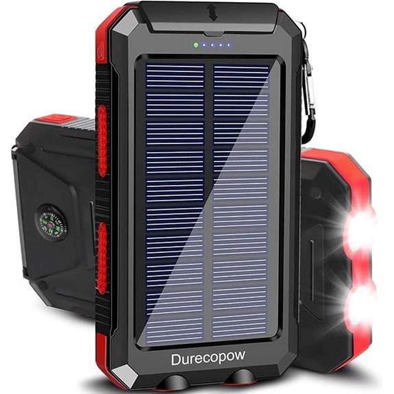 Solar Power Bank 20000mAh Waterproof Portable Charger