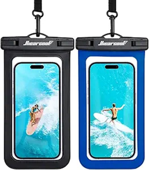 Hiearcool Waterproof Phone Pouch 2-Pack for Travel