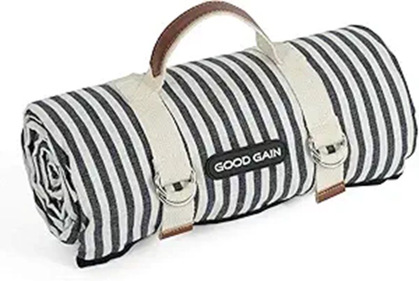 G GOOD GAIN Waterproof Picnic Blanket with Carry Strap