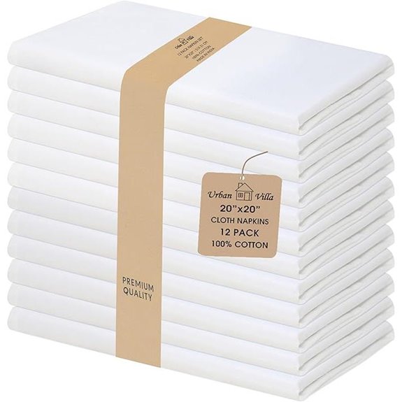 Urban Villa White Cotton Napkins Set of 12