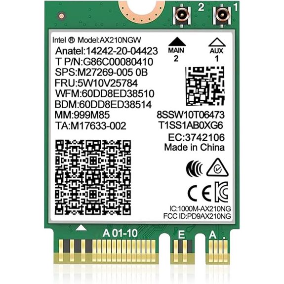 Intel AX210 WiFi 6E NGFF Bluetooth 5.3 Card