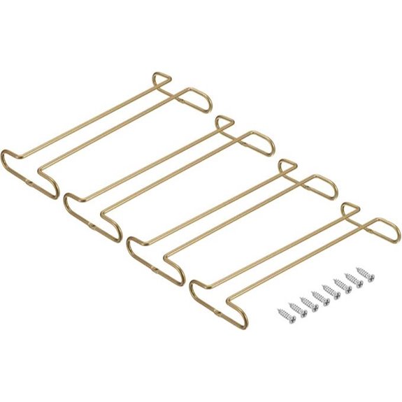 uxcell Wine Glass Rack Set for Under Cabinet Storage