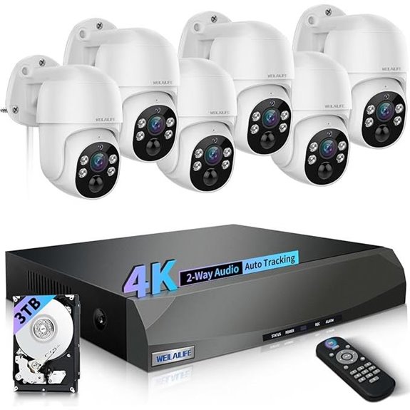 Wired Security Camera System with PTZ & 60-Day Storage