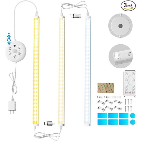 Wireless LED Cabinet Light Strips with Remote (3-Pack)