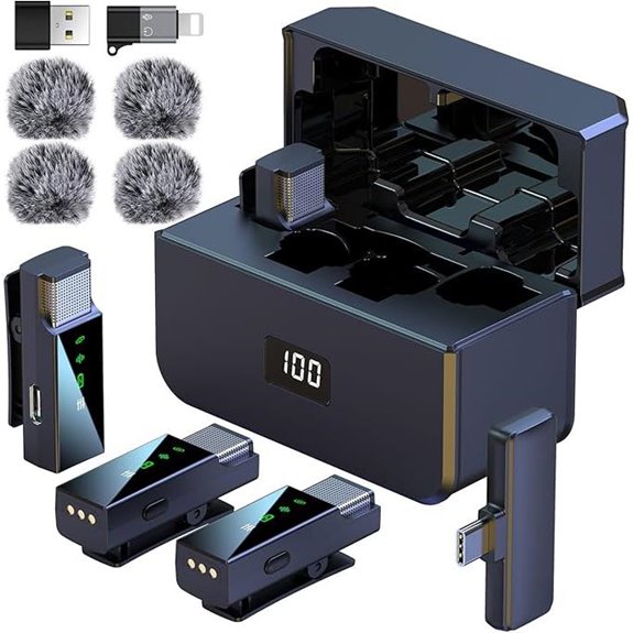 Wireless Lavalier Microphone for iPhone/Android/PC