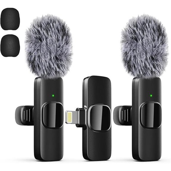 Wireless Lavalier Microphone for iPhone & iPad (2 Pack)
