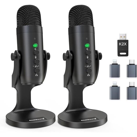 ZealSound Wireless Microphone Bundle for Podcasts and Gaming